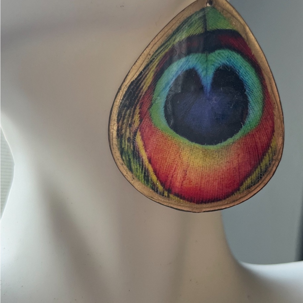 Beautiful Rainbow & Gold Earrings